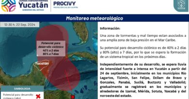 En desarrollo formación de sistema ciclónico con intensas lluvias y actividad eléctrica