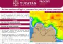 Procivy alerta por lluvias fuertes y rachas de viento en la costa de Yucatán