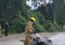 MOTO SE INCENDIA TRAS COLISIÓN