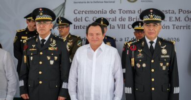 Díaz Mena en toma de protesta del coordinador interino de la Guardia Nacional en Yucatán