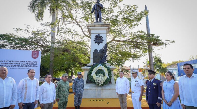 Conmemoran 220 aniversario del natalicio de Benito Juárez 