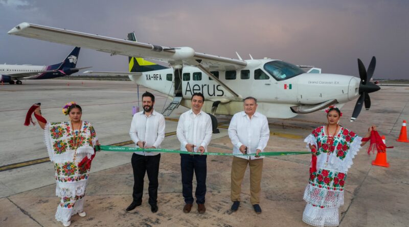 Retoma operaciones vuelo Villahermosa–Mérida de Aerus