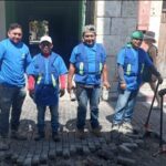 Avanza rehabilitación de adoquines en el parque San Juan