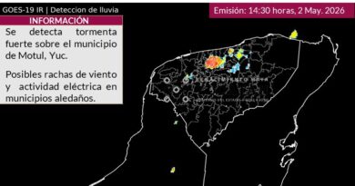 Se detecta tormenta fuerte sobre el municipio de Motul, Yucatán