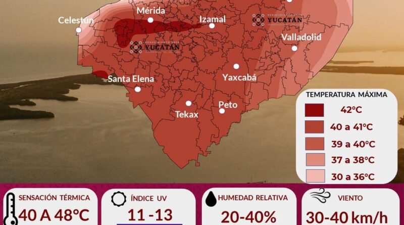 Calor extremo azotará Yucatán