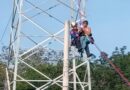 MUJER SUBE A TORRE ELÉCTRICA Y DESATA MOVILIZACIÓN DE RESCATE