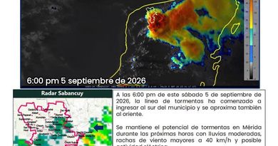 TORMENTAS AVANZAN SOBRE MÉRIDA