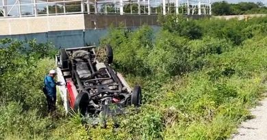 DORMITA AL VOLANTE Y TERMINA VOLCADO EN LA MÉRIDA-TETIZ
